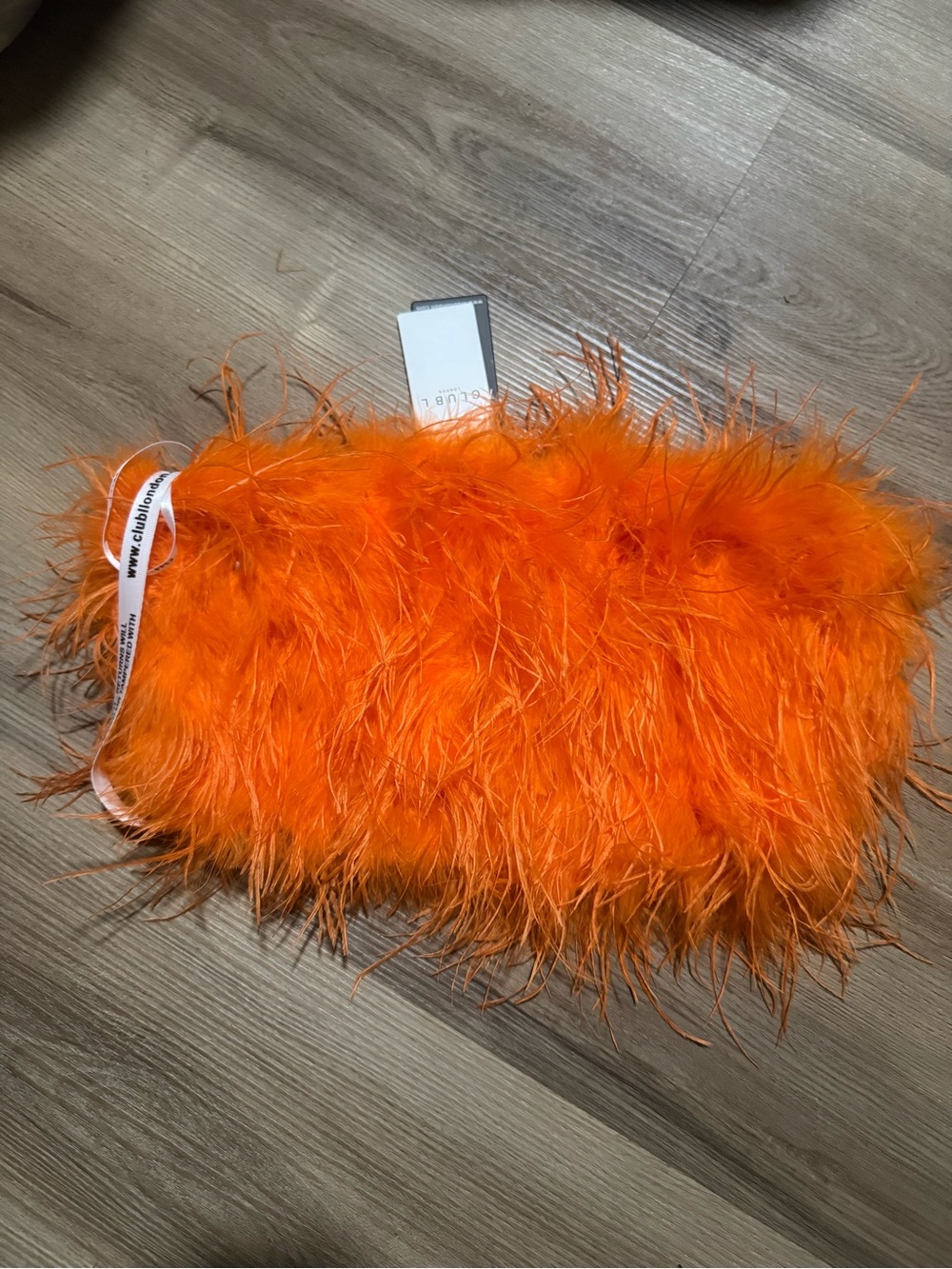 Orange Feathered Crop Top - Unbranded